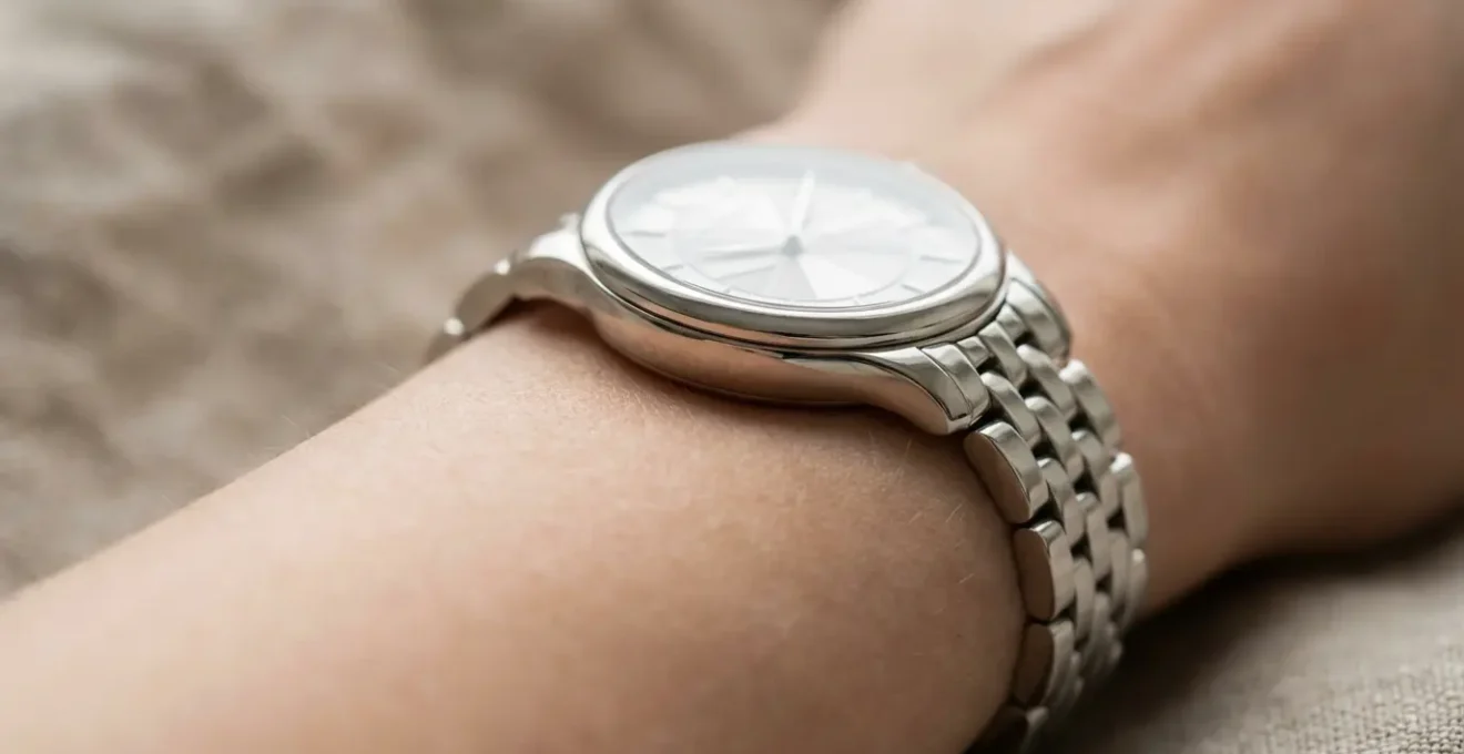 Comparaison de différentes tailles de boîtiers de montre sur un poignet féminin fin